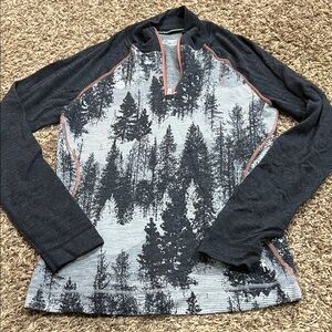Smartwool merino 250 base layer quarter zip pullover sz L 100% merino wool